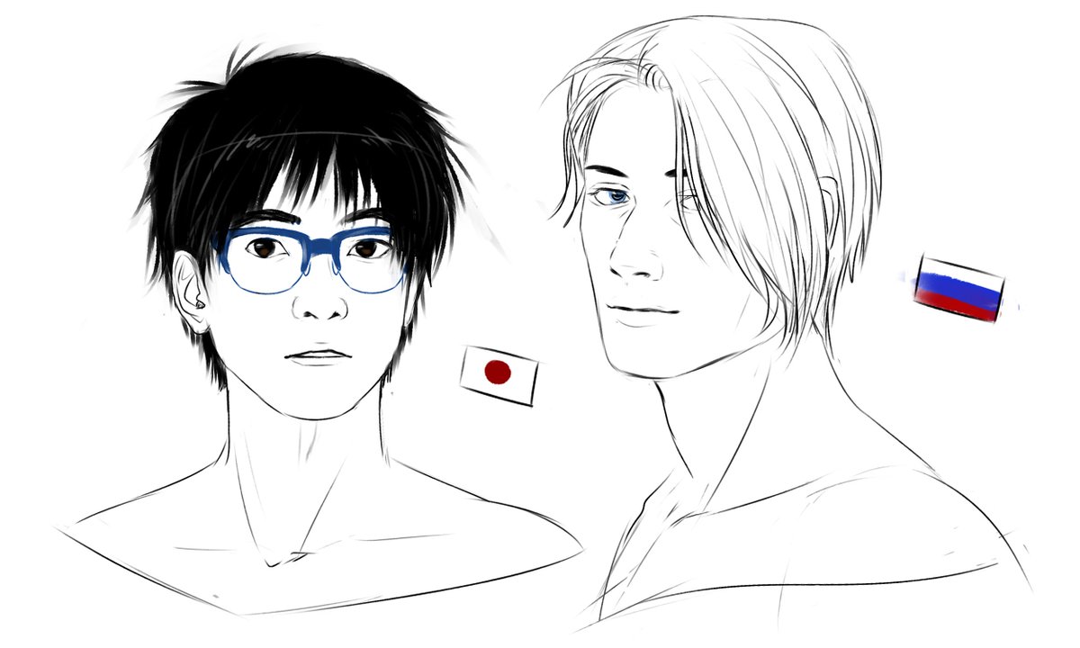 Just practicing realistic/racially-accurate sketches featuring the skaters (Plus Viktor!) <3 What do you guys think? :D #YuriOnIce 
