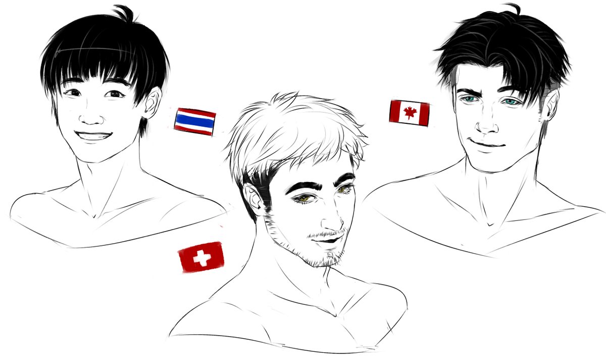 Just practicing realistic/racially-accurate sketches featuring the skaters (Plus Viktor!) <3 What do you guys think? :D #YuriOnIce 