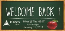 NAITBTechClub's tweet photo. Hi BTech Members! We would like to invite everyone to come to the NEST next Wednesday (January 11, 4:30-6:00pm) for our Welcome Back Mixer! https://t.co/uBx1qr2YGE