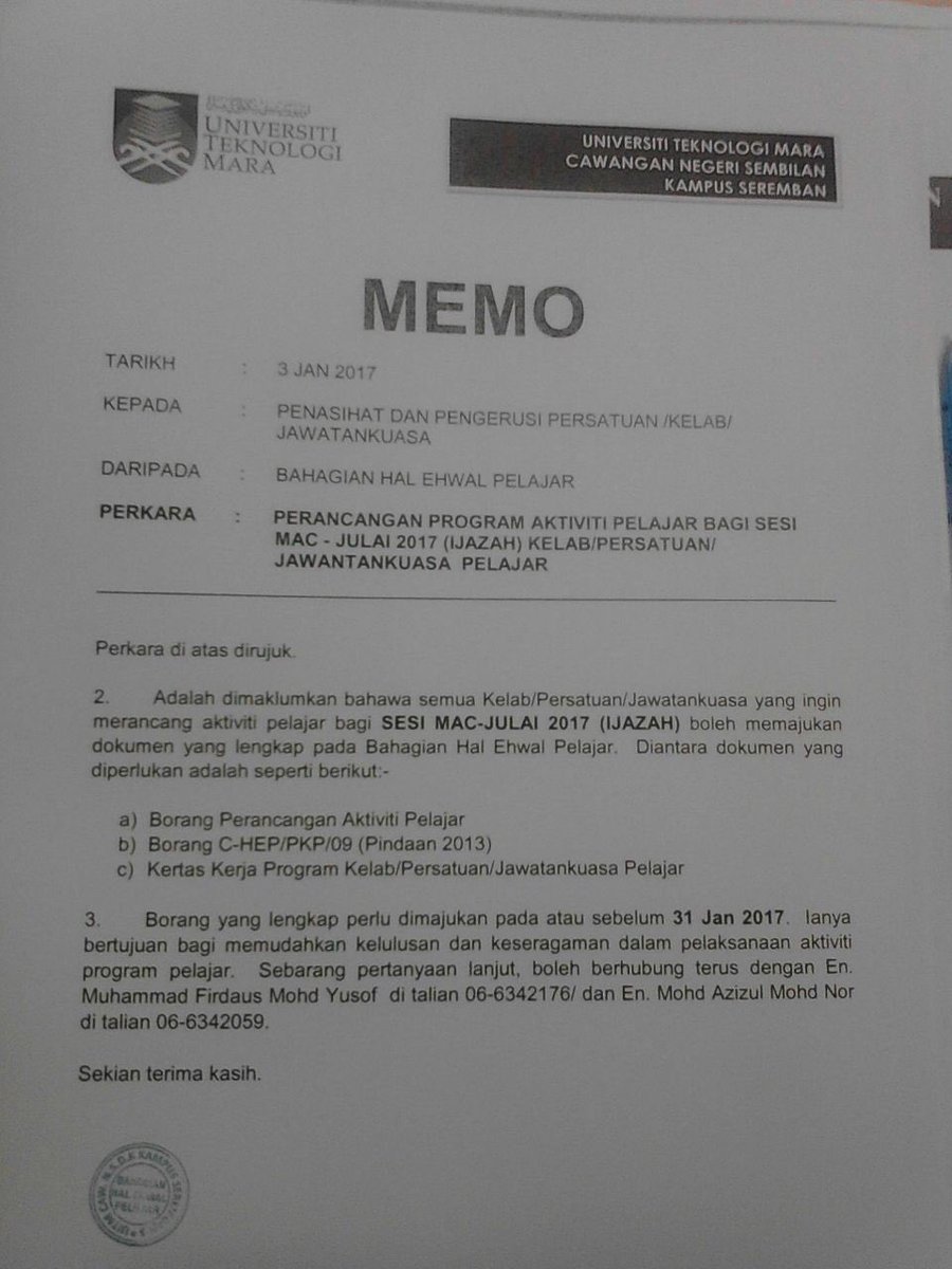 Jpk Uitm Seremban On Twitter Makluman Permohonan Pendaftaran Pmds Sesi Mac Julai Perancangan Program Aktiviti Pelajar Sesi Mac Julai Ijazah Https T Co Whvyqdz1eh