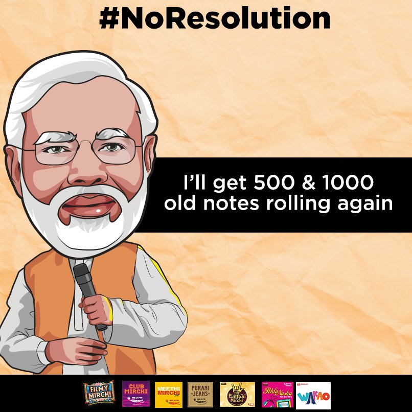 FilmyMirchi's tweet photo. Here's our version of resolutions some well known personalities would never take! Do you agree? #NoResolution https://t.co/I9k8nhaQka