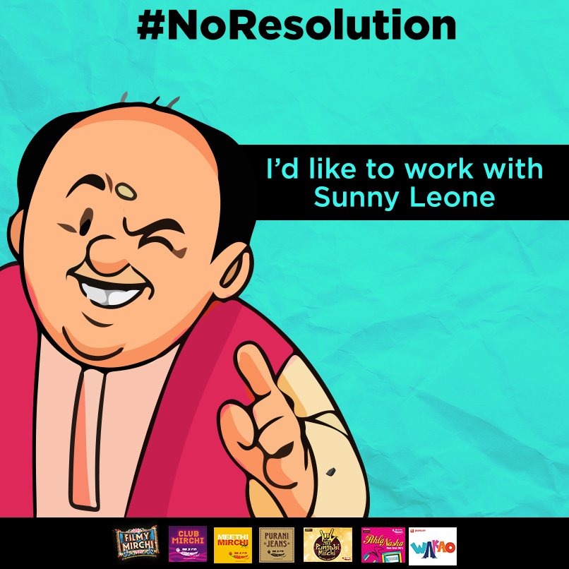 FilmyMirchi's tweet photo. Here's our version of resolutions some well known personalities would never take! Do you agree? #NoResolution https://t.co/I9k8nhaQka