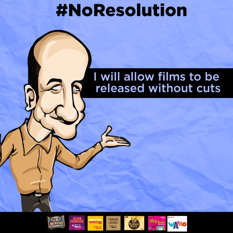 FilmyMirchi's tweet photo. Here's our version of resolutions some well known personalities would never take! Do you agree? #NoResolution https://t.co/I9k8nhaQka