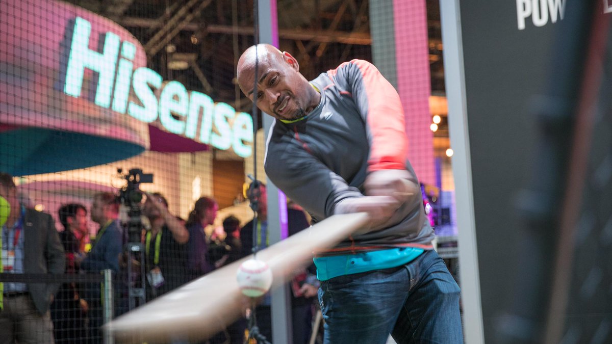 intel's tweet photo. Any player can become a power hitter. Intel tech tracks &amp; analyzes an athlete’s performance to transform their training. #CES2017 https://t.co/8HG0R0AdPS