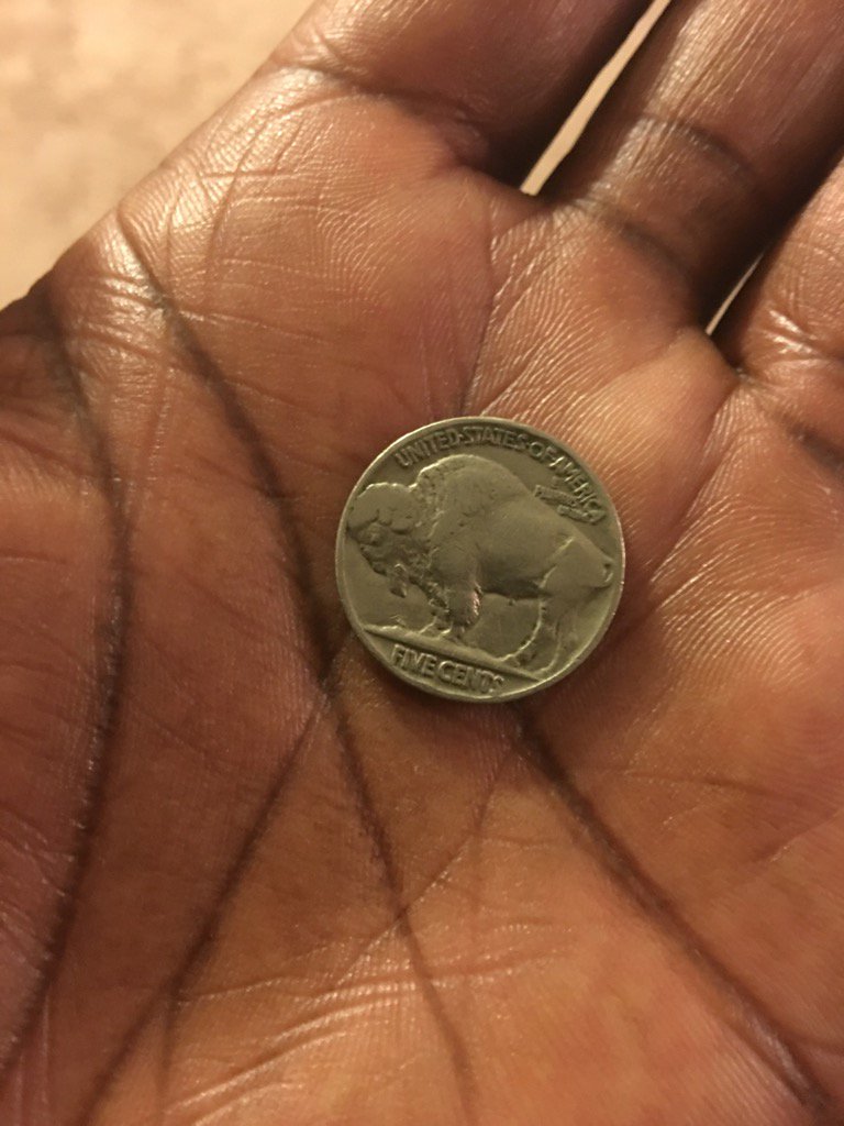 WILLIAMHORNENV's tweet photo. Look what I got in my change at the store! #BuffaloNickle https://t.co/4ZyWhtXbwl