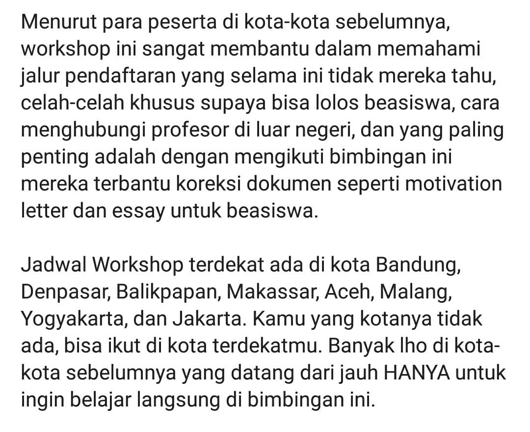 BalikpapanTL's tweet photo. #TLEvent Workshop Cara Kuliah Keluar Negeri. 28 jan 2017. Cp 085329078811. Follow ig inspirasolution untuk detail https://t.co/dEF66juHvw