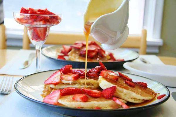 Strawberry pancakes.