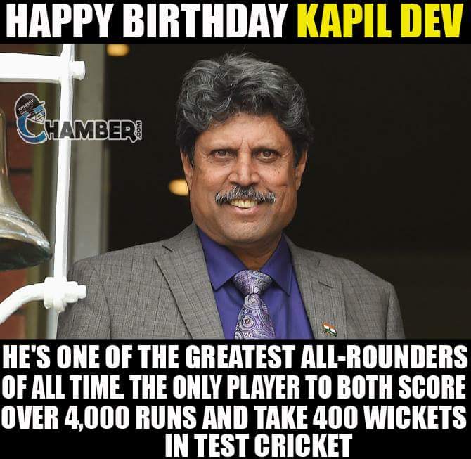 Wish you a very happy birthday 1983 world cup winning captain Kapil Dev 