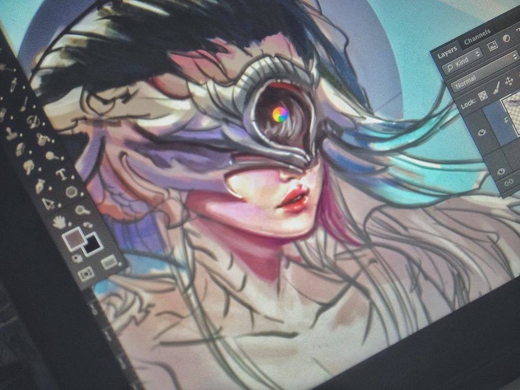 ellinsworth's tweet image. Hey look, she has eyes! 🙄 #macstuff #art #illustration