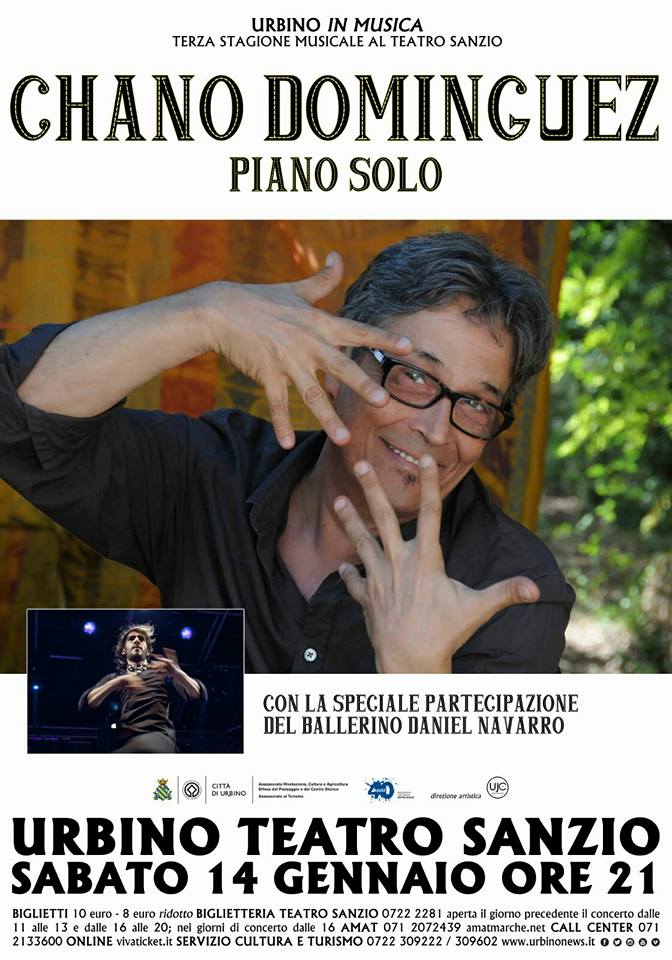 14/01/2017 CHANO DOMINGUEZ Piano Solo, Teatro Sanzio, Urbino (Italia)