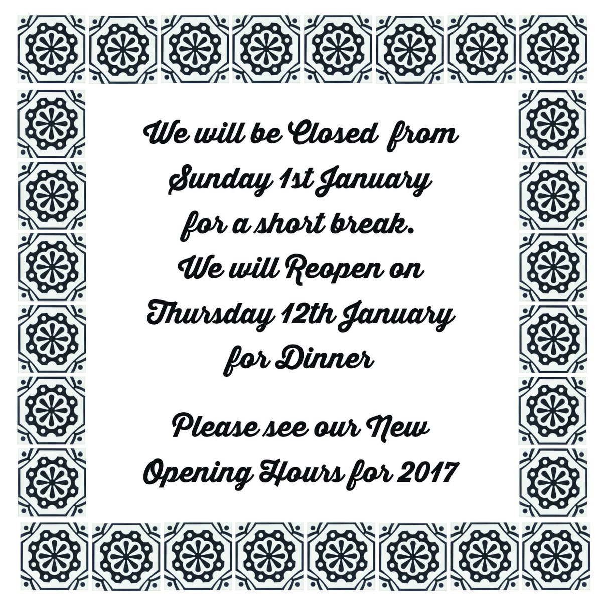 BarbaraccaEat's tweet photo. We are taking a little break but look forward to seeing you all again when we return! https://t.co/5FipqRkkAz