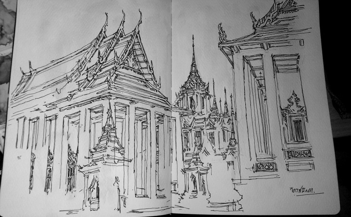 Mini Bangkok sketch yesterday with many other talented sketchers. 