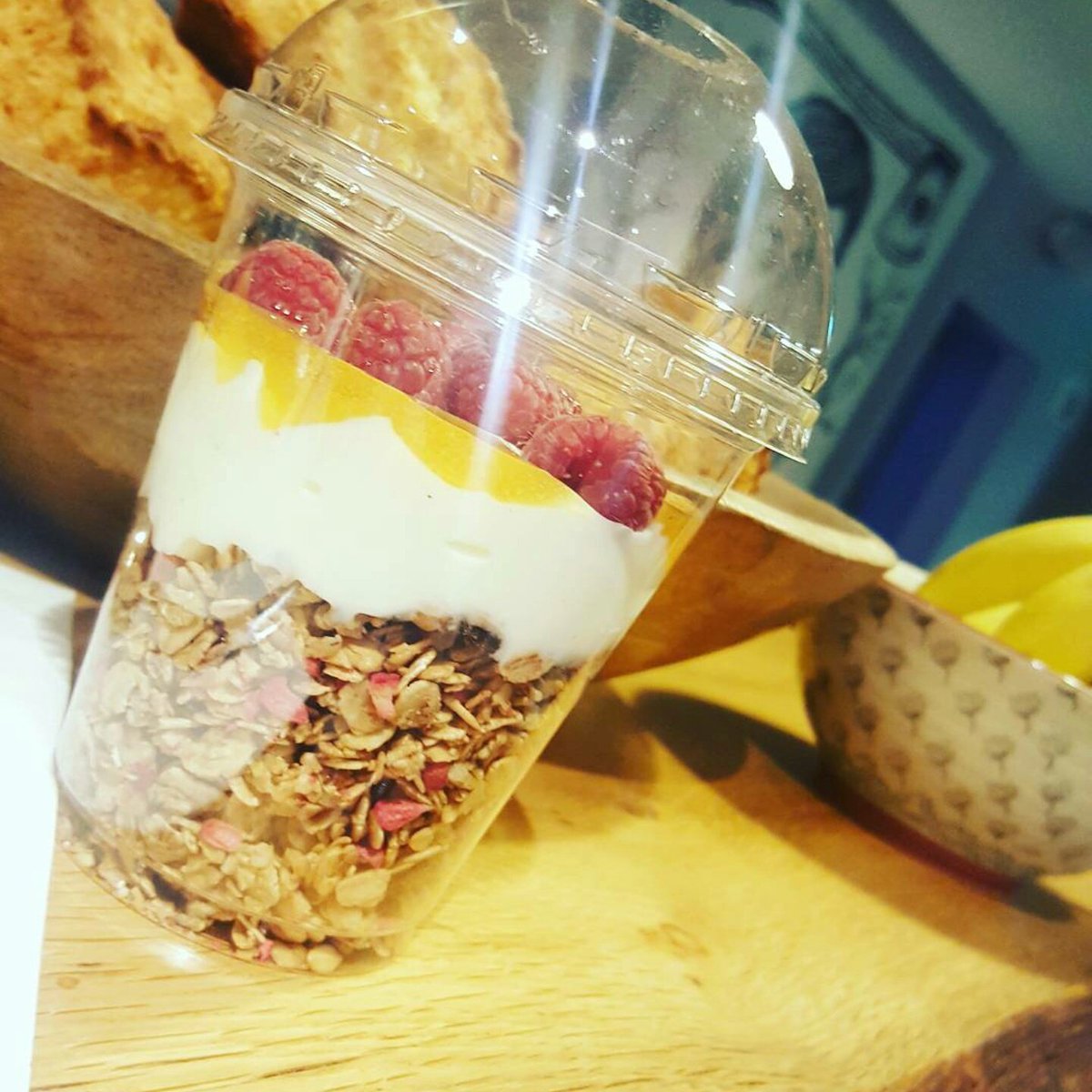 Lock6Cafe's tweet photo. Yoghurt, granola, raspberries and honey #togo 💜 it's a great start to any day, especially a Friday! #tgif! have a great weekend folks https://t.co/JOs2aHi3vF