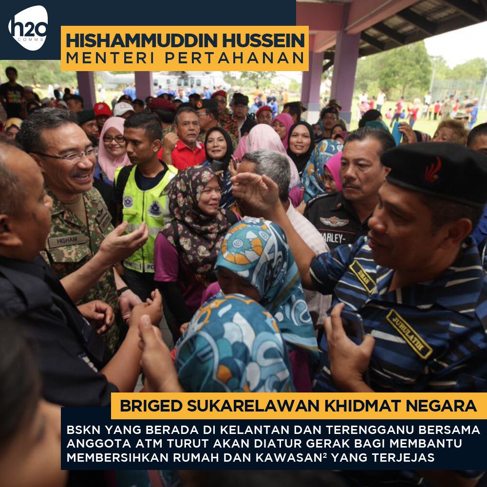 Sukarelawan <a href="/officialbskn/">Official BSKN</a> juga diatur gerak bagi bantuan membersihkan rumah2 dan kawasan2 yg terjejas akibat banjir - DS <a href="/HishammuddinH2O/">Hishammuddin Hussein 🇲🇾</a>