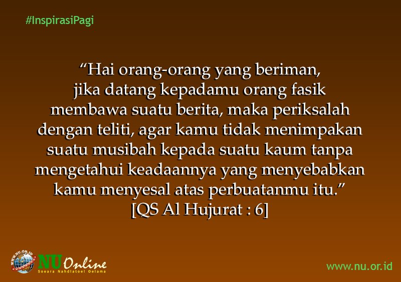 nu_online's tweet photo. Suka Sebar Hoax Tanda Ketidakmampuan Mengawal Firman Allah 
https://t.co/WMSlC9Tmzw https://t.co/8tGt4f0n4T