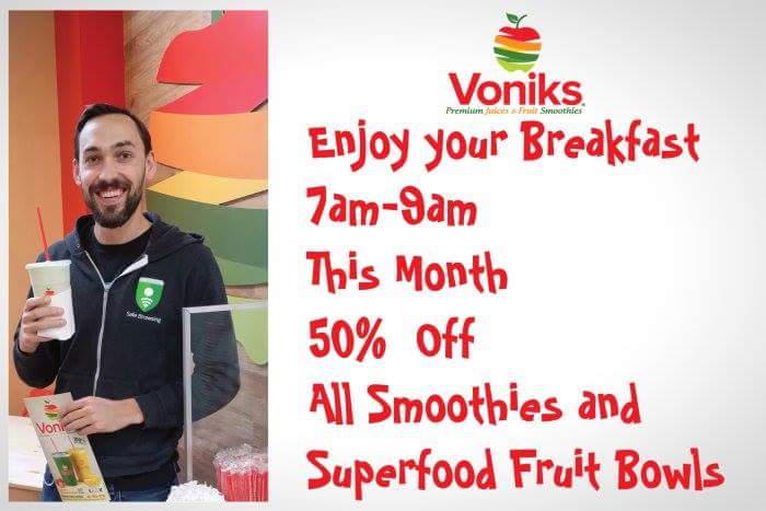 VoniksJuice's tweet photo. Have a good start with us every morning this winter from 7am-9am!!!...Morning Happy Hours @VoniksJuice https://t.co/Cnu6WXA18i