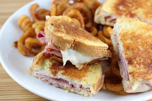 Honey mustard ham grilled cheese.