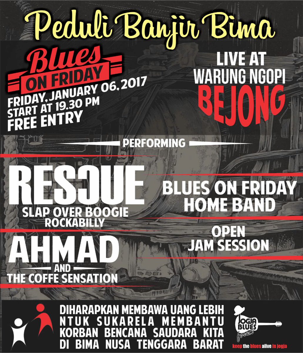 <a href="/BluesOnFriday/">B.O.F</a> di <a href="/BjongNgopi/">bjongngopi</a> malam ini gaes 'n gals , monggo pinarak 🙏
#Blues #jamming #coffee #charity #bima