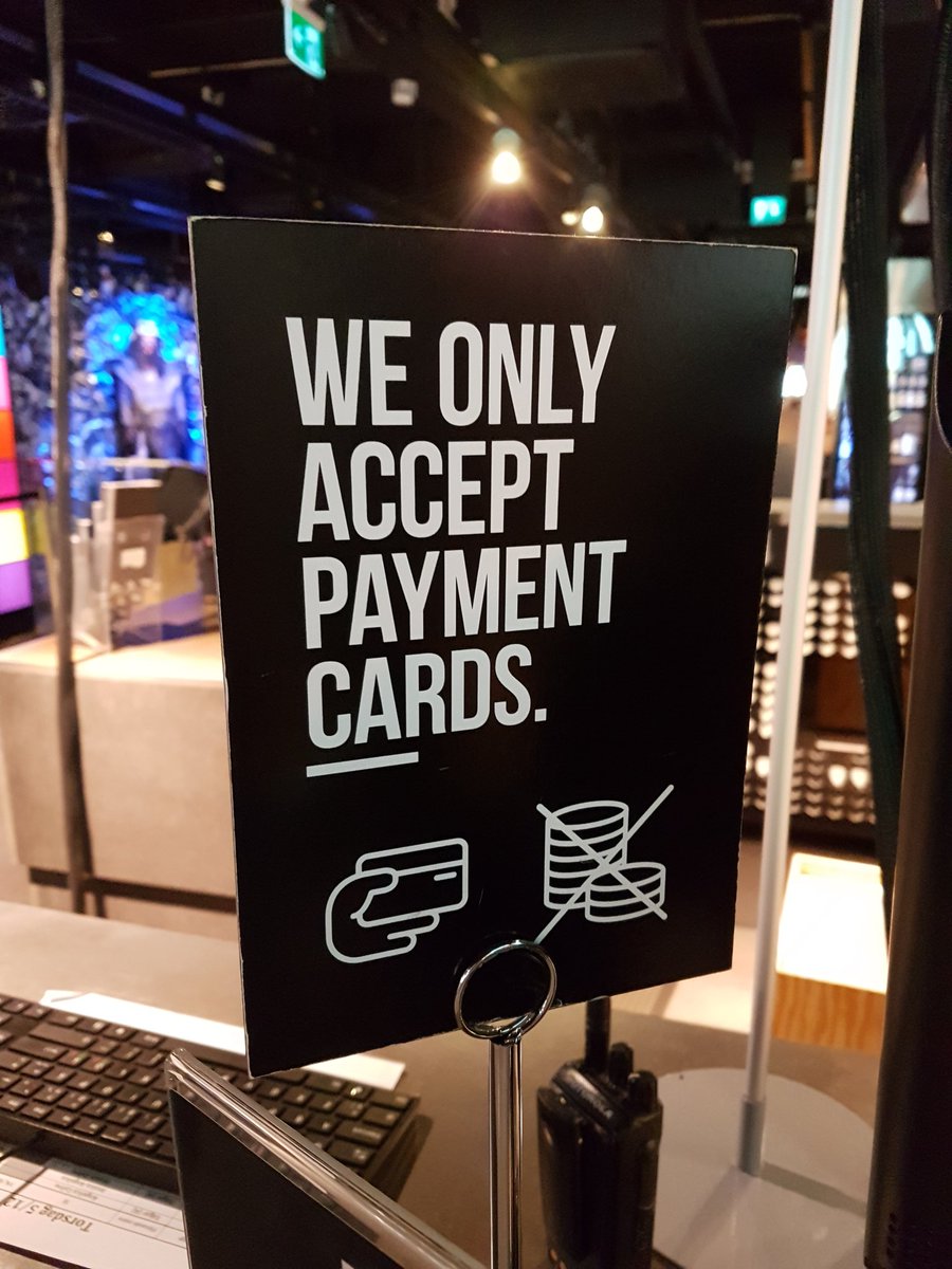 adrianlovney's tweet photo. Marching steadily towards a cashless/'less-cash' economy in Sweden.  "No cash accepted here"! https://t.co/0ZbEvTMXnJ