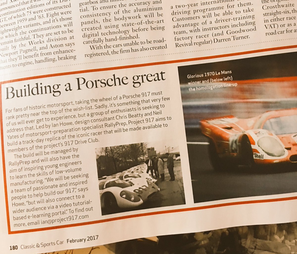 917legend's tweet photo. Thanks to @CandSCmagazine for the article in the Feb edition on #Project917 https://t.co/apBsCKZVDq