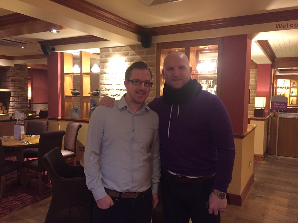 Had the legend <a href="/JohnHartson10/">John Hartson</a> in for breakfast this morning <a href="/esk_valley/">Esk Valley</a> <a href="/alastairhope/">Alastair Hope</a> <a href="/SpencerGraydon/">Spencer Graydon</a>