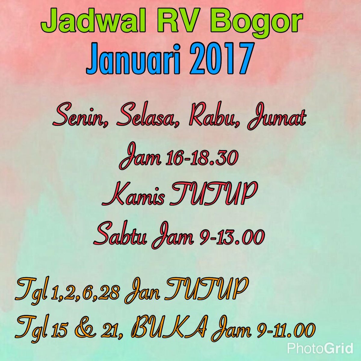 jadwal Januari 2017