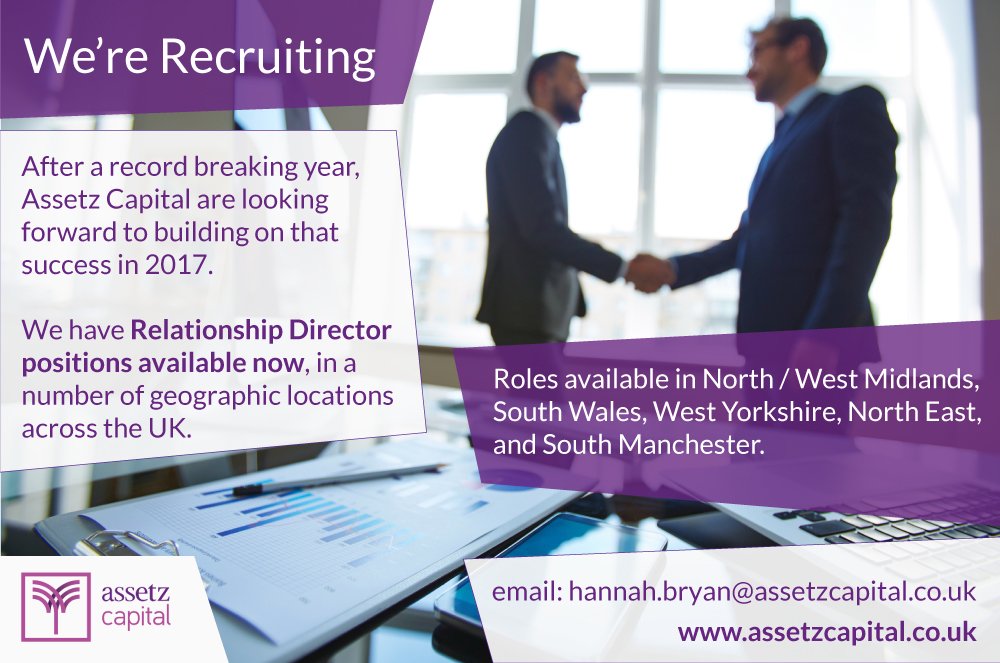 assetzcapital's tweet image. We&apos;re recruiting! We have Relationship Director positions available now in a number of locations across the UK... goo.gl/3CdAXc