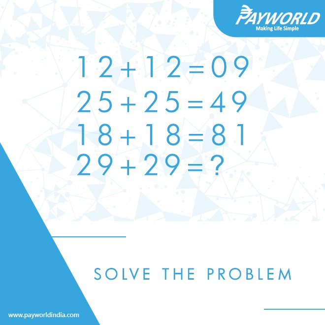 payworld's tweet photo. Can you solve the problem below? Leave us a comment with the answer
#Payworld #MentalMath #StimulateYourBrain https://t.co/3TQg73saUc