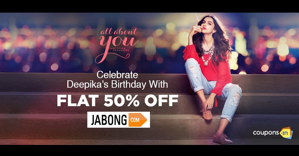 CouponsIn's tweet photo. - #AllAboutU  -
Get Flat 50% Off On Clothing @JabongIndia
https://t.co/LcI1KN6xlg
#jabong #deepikapadukone #fashion #clothing #coupons https://t.co/QIdALljAiM