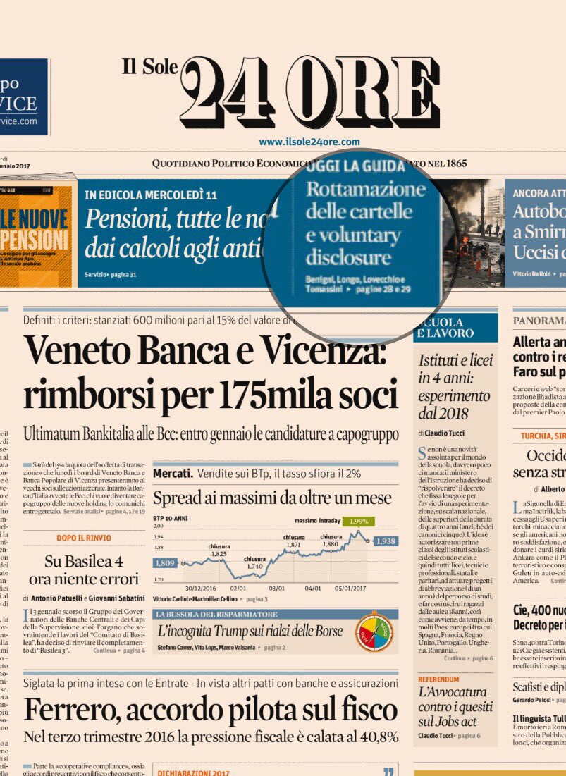 _antoniolongo's tweet photo. Oggi su @sole24ore la guida alla nuova voluntary disclosure ex DL 193/2016 con @Anto_Tomassini @Carlotts https://t.co/nwRW2IxqXJ