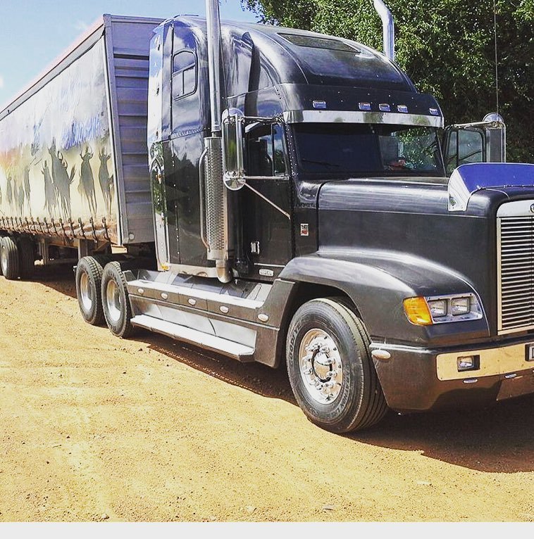 roadtransportza's tweet photo. Kobus Minnaar Transport's #Freightliner FLD 75 #truck #trucks #trucker #trucking #trucksof… https://t.co/DNHNlPxZbk https://t.co/PwDGGc0AXr