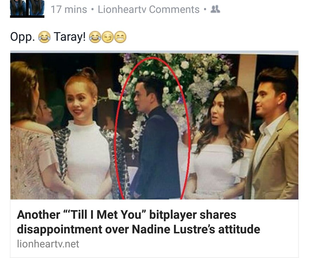 _httpstyle_'s tweet photo. "Another Till I Met You bitplayer shares disappointment over Nadine Lustre's attitude."

Ikaw na talaga nadine! 😂😂😂
Oh well! Tsk... https://t.co/RGjI4a61XK