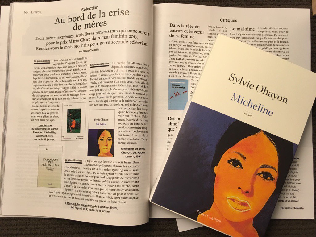 "Roman inlachâble""Tachycardie assurée"  <a href="/GillesChenaille/">Gilles Chenaille</a> <a href="/marieclaire_fr/">Marie Claire</a>  "Micheline" <a href="/SylvieOhayon/">Sylvie ohayon</a> <a href="/robert_laffont/">Robert Laffont</a>
