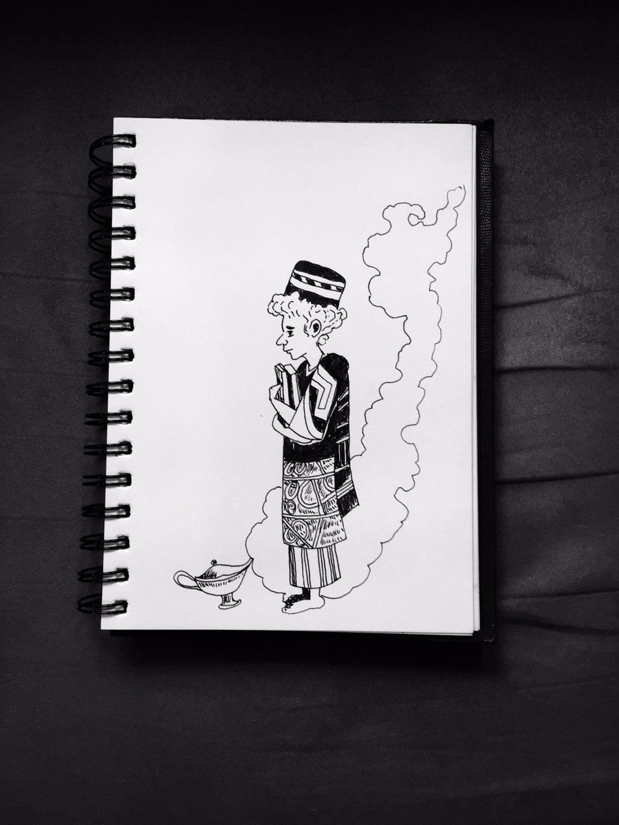 IllegibleHand's tweet photo. Aladdin the Nerd Boy and his "Magic Lamp"😂#sketchjanuary #sketchbook #art #penandinkdrawing #illustration #scatalogical https://t.co/6JYQ1OxKCJ
