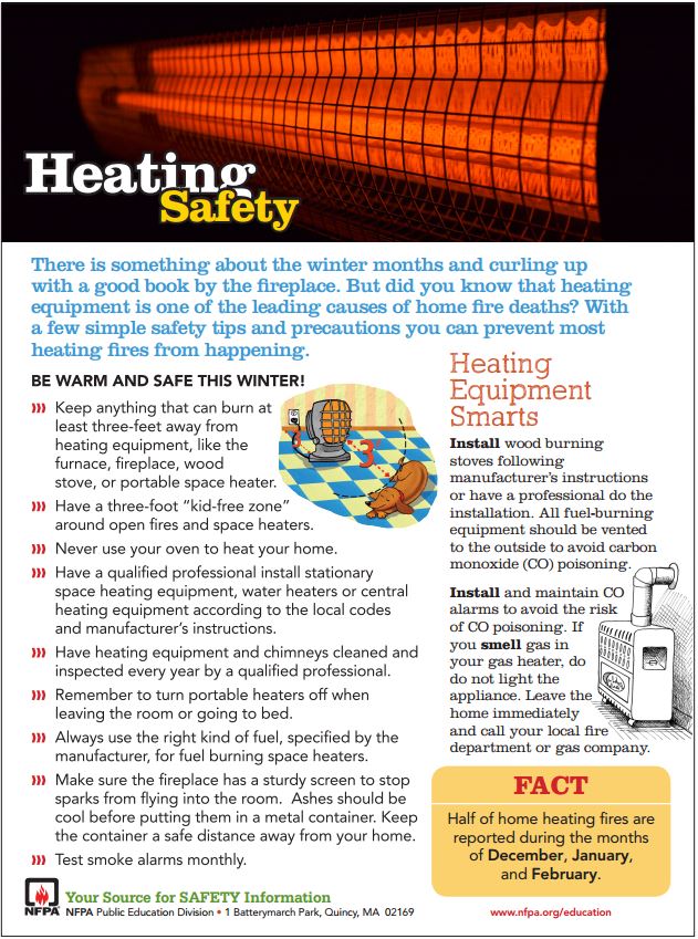 December, January and February are the peak months for heating fires. Download our safety tip sheet to stay safe: ow.ly/Iey3307Gm1D
