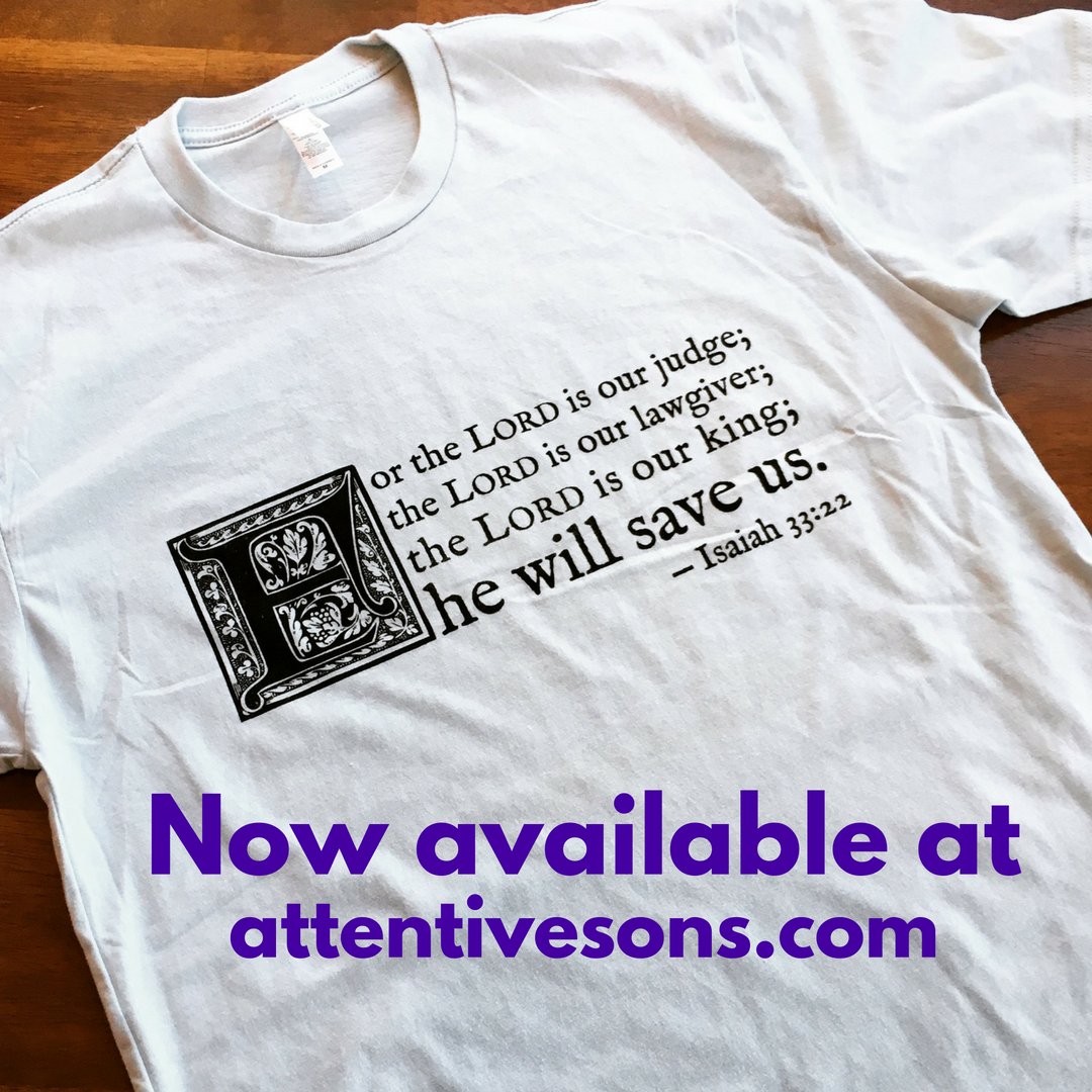 attentivesons's tweet photo. Our Cultural Warrior shirts are back, too, and ON SALE! #attentivesons #IsaiahThirtyThree #ALConstitution #Jefferson https://t.co/vupDyFF934