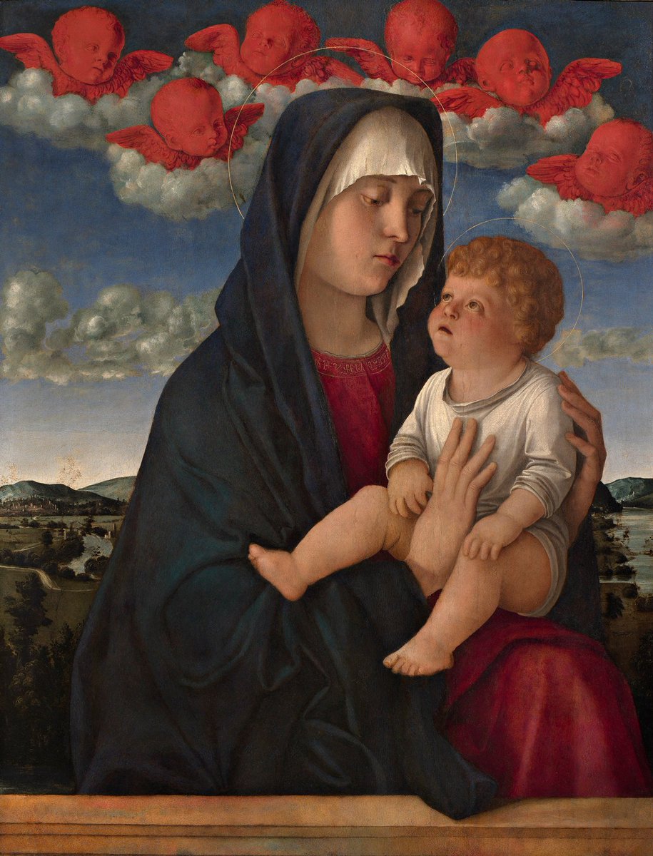 ヴェネツィア・ルネサンス展】ジョヴァンニ・ベッリーニ《聖母子（赤い