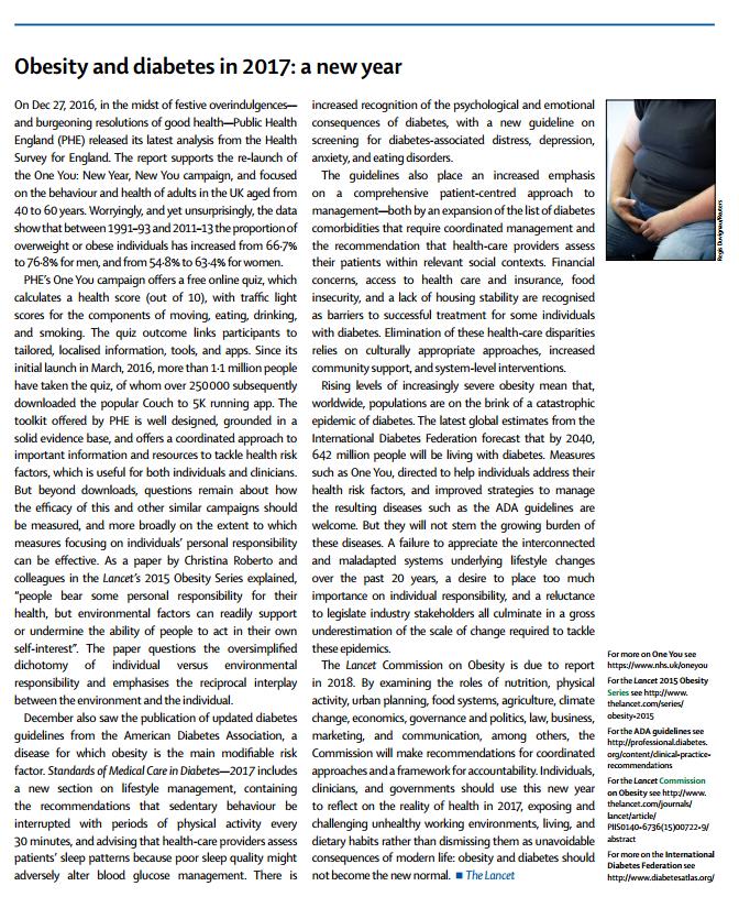 TheLancet's tweet photo. "Obesity and diabetes should not become the new normal" - editorial this week https://t.co/hPmfkRSmam https://t.co/NcC7xNhOxk