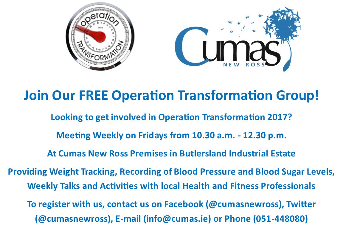 CumasNewRoss's tweet photo. We're running FREE @OpTranRTE group @CumasNewRoss premises iin Butlersland - All welcome to join! Hope to see you there, Please Retweet https://t.co/9wjnwtMwRU