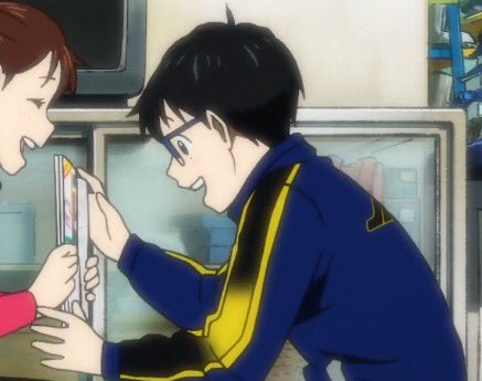 rt_your_yuri's tweet image. yuri (his face lighting up when he sees viktor,)