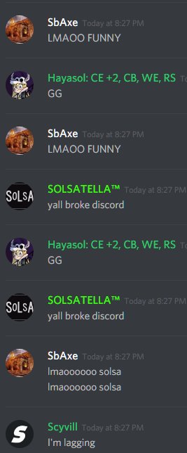 zenhaji's tweet photo. TWICE THE @discordapp ACTION FOR ONE MESSAGE! But yeah, the servers I'm in are experiencing Discord's send-one-take-one limited time offer. https://t.co/o7ROMfZ10a