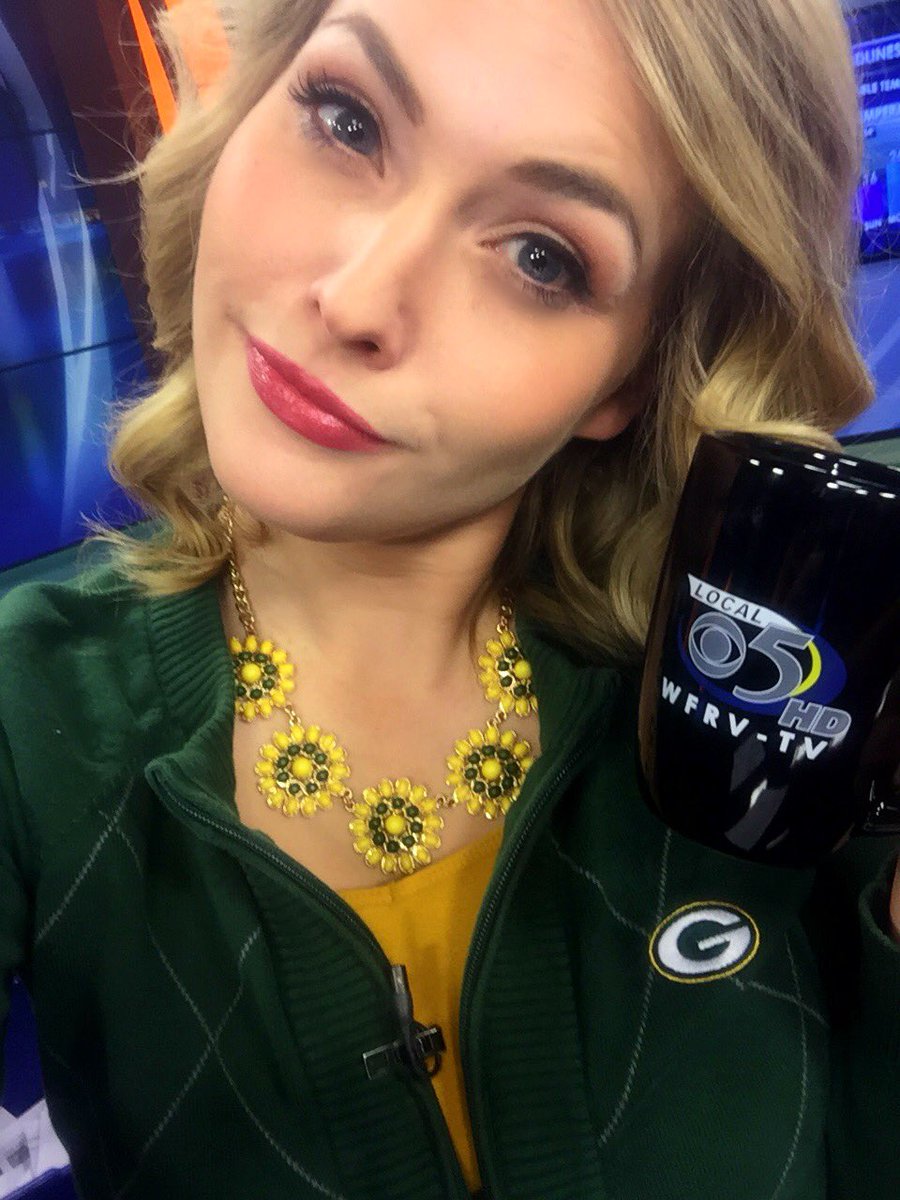 BrittanyFalkers's tweet photo. Practicing my #gameface for #GFFriday! @WFRVNews #L5TM has you covered for Sunday's @packers game w/ playoff forecast and pep rally details https://t.co/WKbji7TGr5