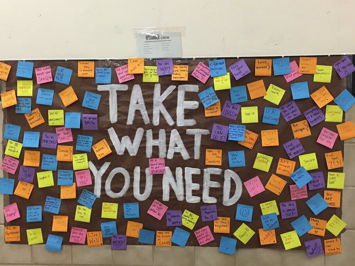 Guyer students! We all need love&amp; encouragement. Come find this poster in the commons to 'TAKE WHAT YOU NEED'