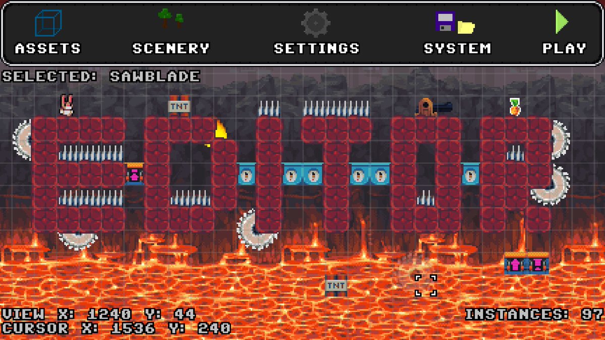 GroveComp's tweet photo. Look at all this progress we're making with the #Derangedrabbits level editor!  #gamedev #indiedev https://t.co/80mOT3f2cH