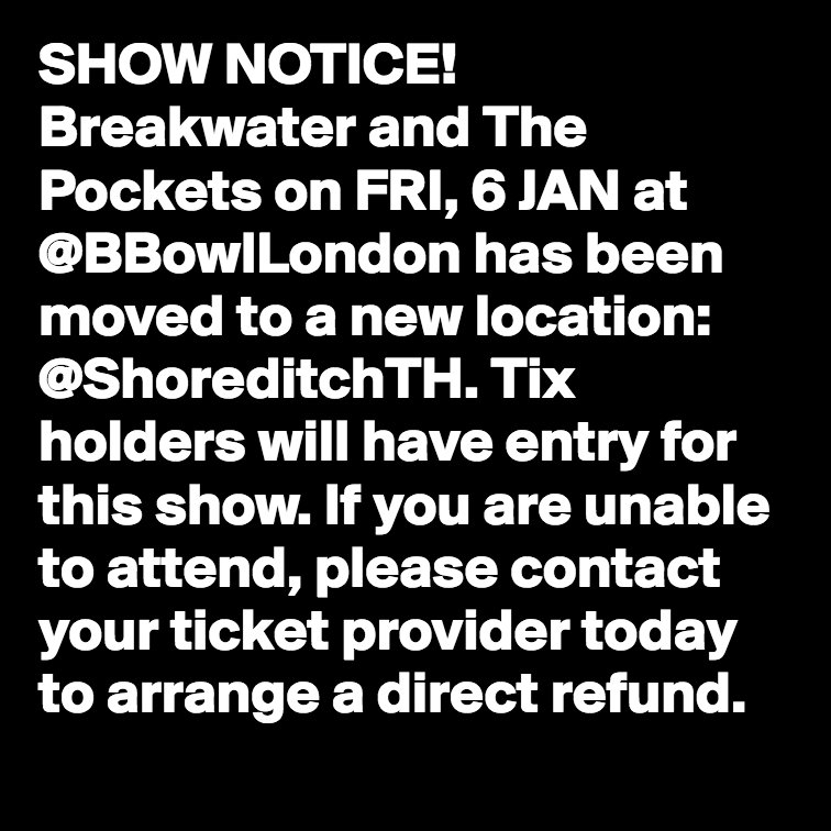 BBowlLondon's tweet photo. SHOW NOTICE! https://t.co/rPbMoBKvFU