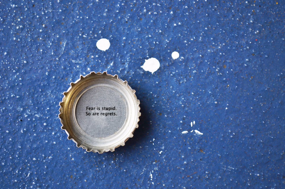 BONVIVSeltzer's tweet photo. "Fear is stupid. So are regrets." ✌🏻 #SpikedResolutions2017 #SpeakInCaps https://t.co/Q4yWeXCEcs