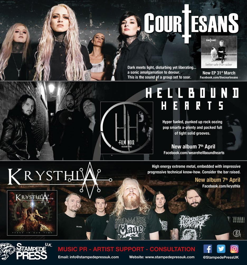 StampedePressUK's tweet photo. #StampedePRMusic spearheads 2017 with exciting new ep/album releases c/o @the_courtesans @HBHuk @Krysthlaband

#FollowFriday #RT #NowPlaying https://t.co/eikFLmpSft