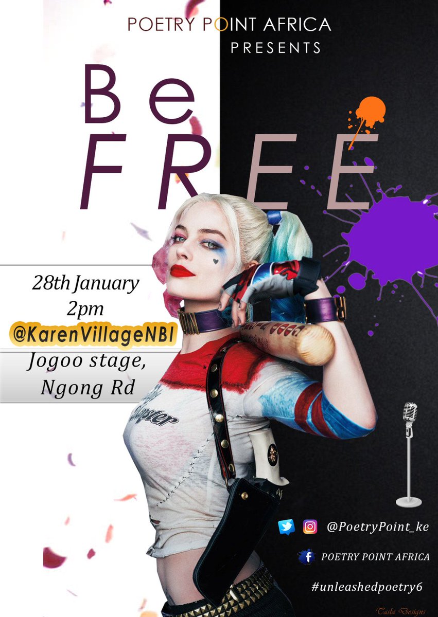 PoetryPoint_ke's tweet photo. Swing it & #BeFree, Don't allow your mind to be chained.
Art will free you this season, courtesy of #UnleashedPoetry6 https://t.co/a8r10cXeo2