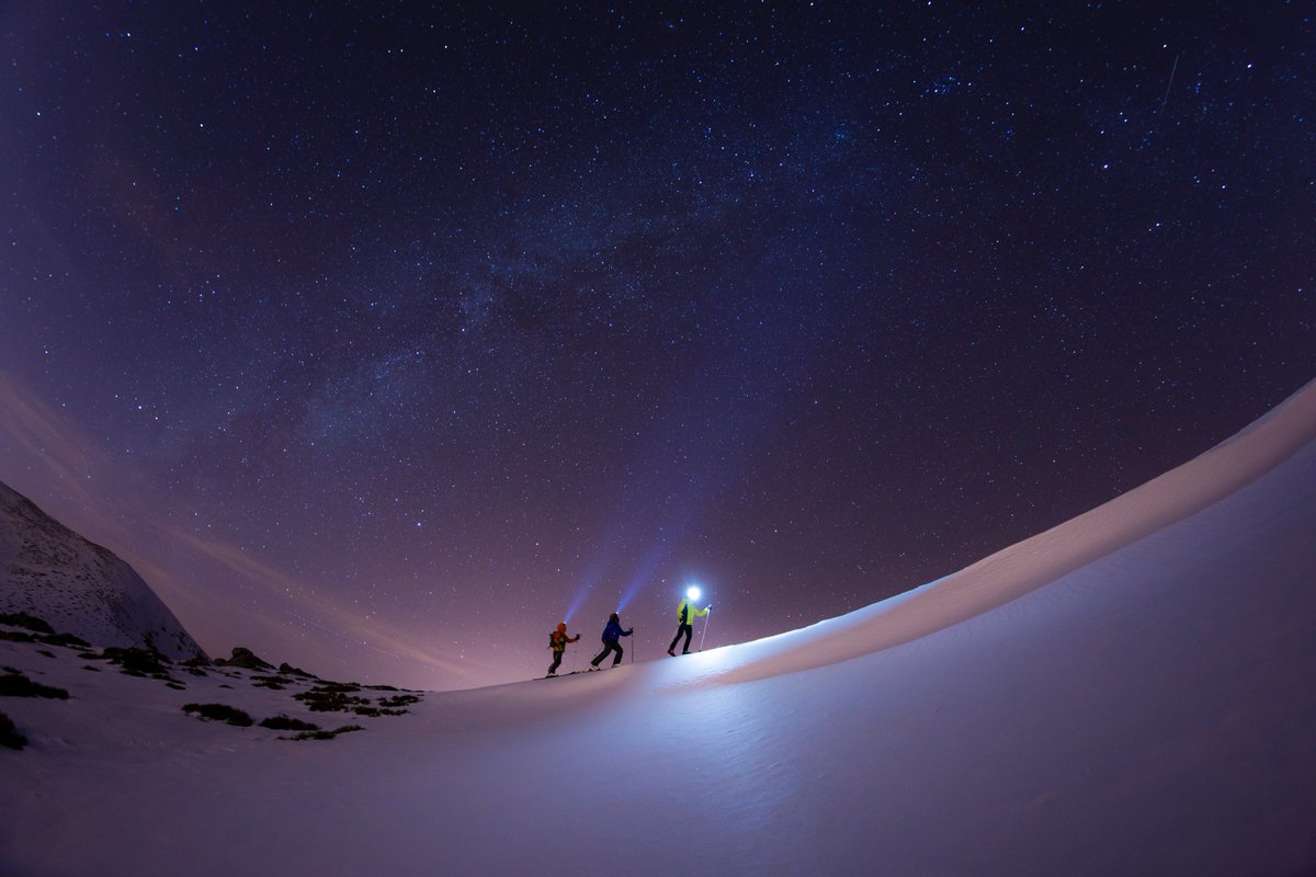 ZagSkis's tweet photo. Who wants to leave for a night of touring ? 
Pic: @RECmountain 
#skitouring #skimo #night #stars #zagskis #mountains https://t.co/TJYOf4lFY0