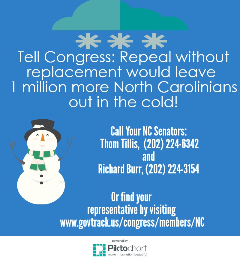 NCCHCAOnline's tweet photo. Baby it's cold outside. Let's try to make sure everyone who needs it is covered. #ProtectOurCare #KeepNCCovered https://t.co/vlZKVb2LUd